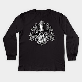 Top Hat Skull Kids Long Sleeve T-Shirt